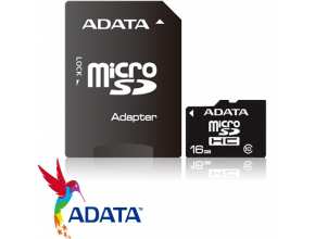 כרטיס זכרון ADATA Micro SDHC 16GB With SD Adapter 