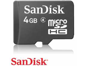 כרטיס זכרון SanDisk Micro SDHC 4GB SDSDQM-004G