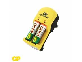 סוללות + מטען GP AA PB390 4 pack
