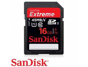 כרטיס זכרון SanDisk Extreme SDHC 16GB SDSDX-016G-X46 