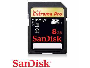 כרטיס זכרון SanDisk Extreme Pro SD 8GB  