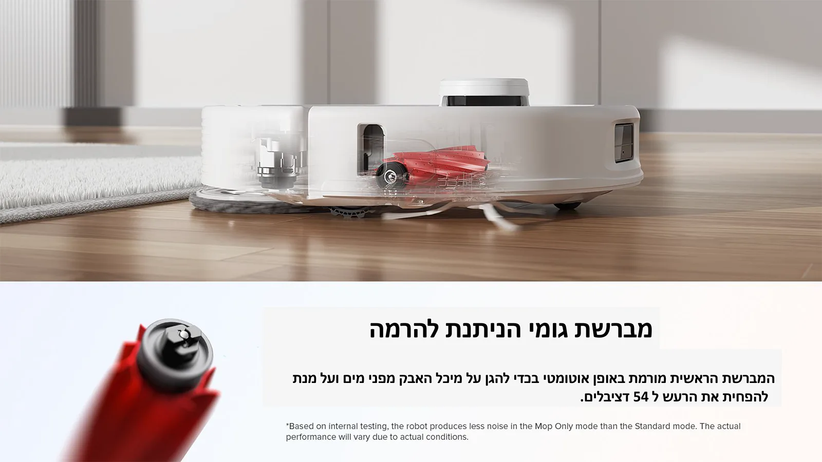 מברשת גומי הניתנת להרמה