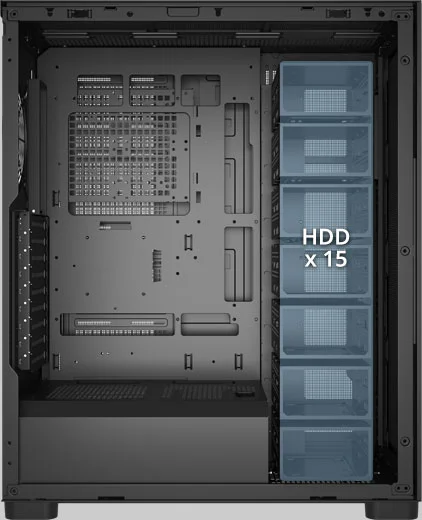 עד 15 דיסקים HDD במגירות כוננים