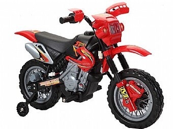 אופנוע שטח ממונע ספורטיבי 6V בצבע אדום - משלוח חינם