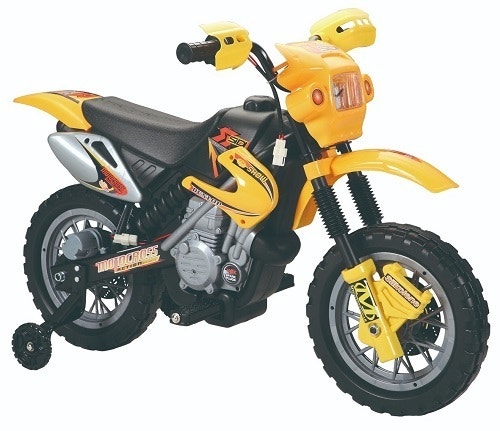 אופנוע שטח ממונע ספורטיבי 6V צבע צהוב - משלוח חינם