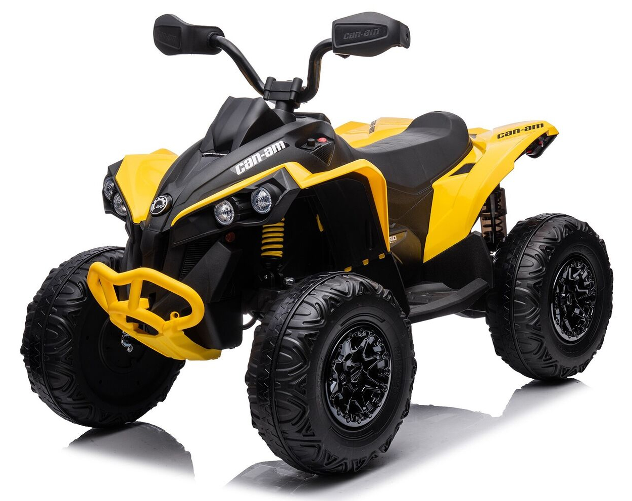 טרקטורון CAN AM + שלט להורים 12V בצבע צהוב - משלוח חינם