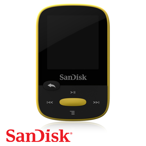 נגן SanDisk Clip Sport 4GB MP3 בצבע צהוב