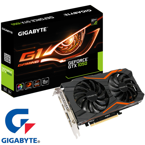כרטיס מסך Gigabyte NVIDIA GeForce GTX 1050 G1 Gaming 2G GV-N1050G1 GAMING-2GD 2GB GDDR5