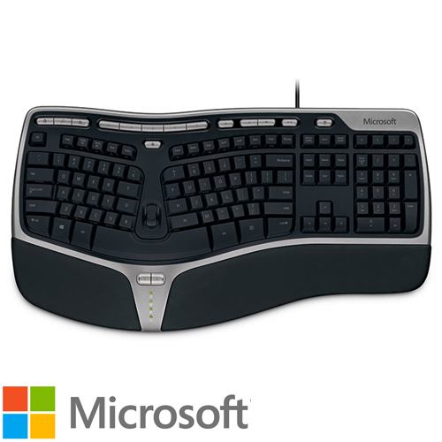 מקלדת ארגונומית Microsoft Natural Ergonomic Keyboard 4000 USB Retail עברית אנגלית