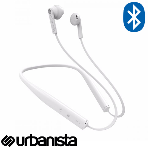 אוזניות + מיקרופון Urbanista Rome Neckband Fluffy Cloud בצבע לבן