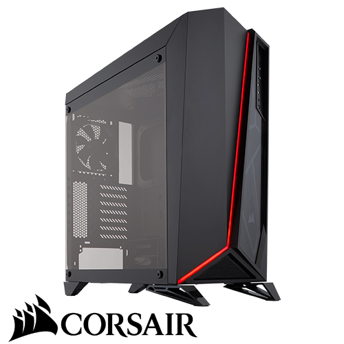 מארז מחשב Corsair Carbide Series® SPEC-OMEGA Tempered Glass בצבע שחור ואדום