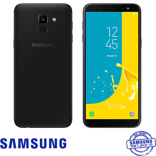 סמארטפון Samsung Galaxy J6 (2018)‎ SM-J600F 32GB בצבע שחור אחריות היבואן הרשמי סאני תקשורת