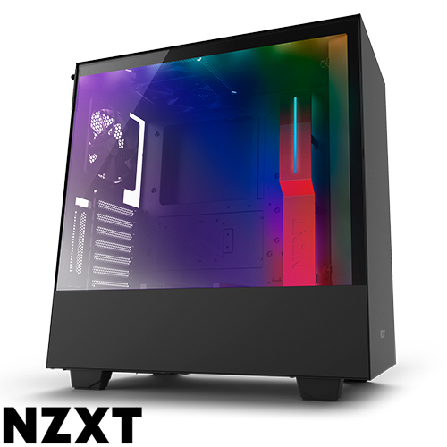 מארז מחשב NZXT H500i בצבע שחור ואדום כולל חלון צד