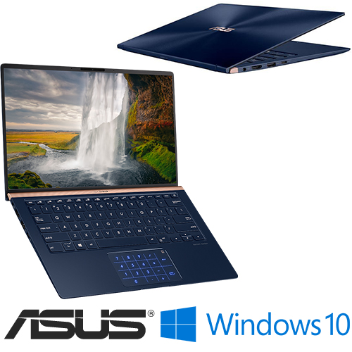 מחשב נייד "14 Asus ZenBook 14 UX433FN-A5085T i7-8565U בצבע כחול, כונן 512GB SSD זכרון 16GB ומ. גרפי NVIDIA MX150