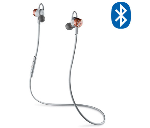 אוזניות ספורט אלחוטיות Plantronics Backbeat Go 3 עם מיקרופון Bluetooth בצבע אפור חום