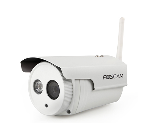 מצלמת אבטחה Foscam IP  HD Wi-Fi חיצונית דגם FI9803P בצבע לבן