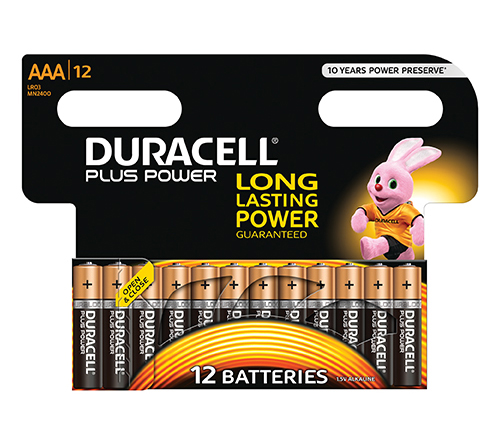 סוללות לא נטענות Duracell Plus Power MN2400 AAA 12 pack