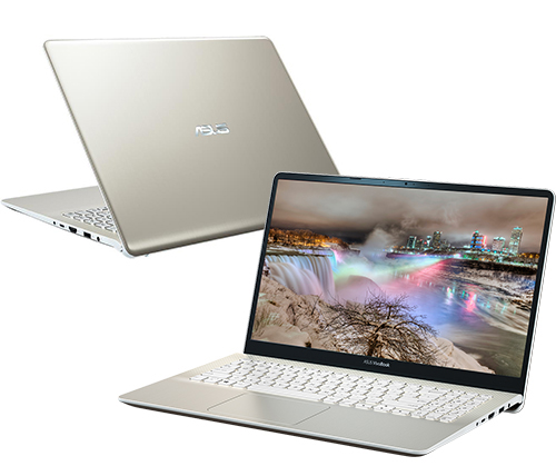 מחשב נייד "15.6 Asus VivoBook S15 S530FN-BQ014T i7-8565U בצבע זהוב, כונן 512GB SSD זכרון 16GB ומ. גרפי Nvidia MX150