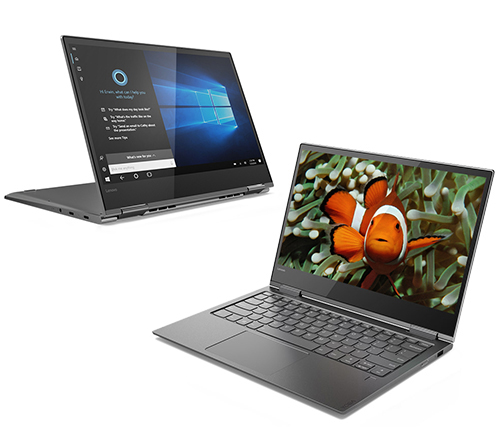 מחשב נייד "13.3 Lenovo Yoga 730-13 81CT003KIV i7-8550U בצבע אפור, כונן 512GB SSD, זכרון 16GB ומ.גרפי Intel 620