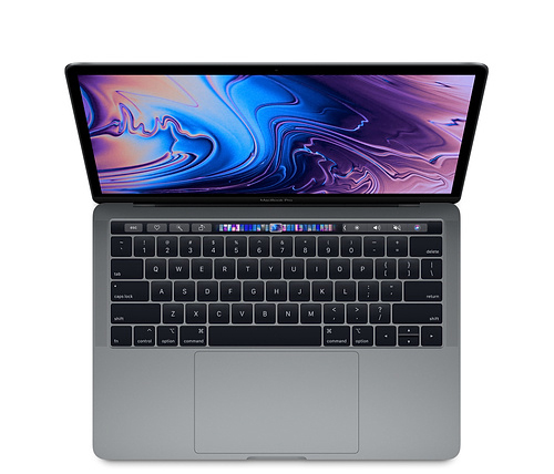 מחשב נייד "13.3 Apple MacBook Pro MR9Q2HB/A עם Touch Bar בצבע אפור - 2018, כונן 256GB SSD, זכרון 8GB ומ.גרפי Intel 655