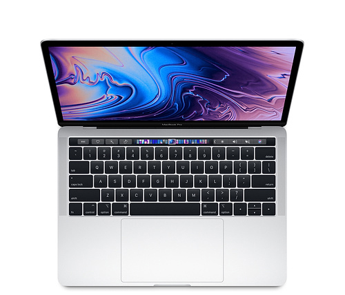 מחשב נייד "13.3 Apple MacBook Pro Z0V9-2.7-16GB Intel Core i7 בצבע כסוף עם Touch Bar, כונן 256GB SSD, זכרון 16GB ומ.גרפי Intel 655