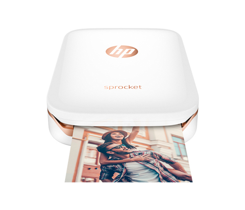 מדפסת תמונות ניידת HP Sprocket Photo Printer בצבע לבן