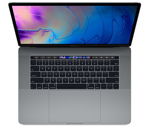 מחשב נייד "15.4 Apple MacBook Pro MR932HB/A עם Touch Bar בצבע אפור - 2018, כונן 256GB SSD, זכרון 16GB ומ.גרפי Radeon Pro 555X