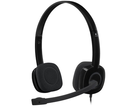 אוזניות Logitech Stereo Headset H151 עם מיקרופון בצבע שחור 