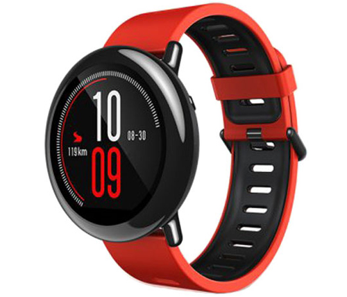 שעון Amazfit Pace Xiaomi בצבע שחור עם רצועה אדומה אחריות היבואן הרשמי