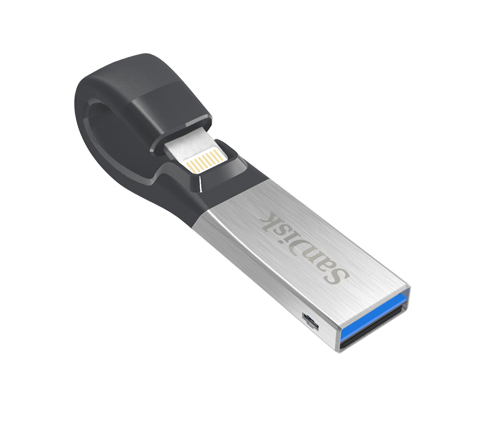 זכרון נייד SanDisk iXPAND USB 3.0 / Apple Lightning המיועד למכשירי iPhone או IPad - בנפח 64GB