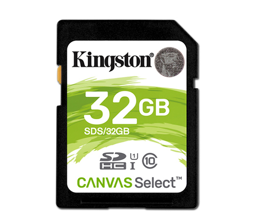 כרטיס זיכרון Kingston Canvas Select SDHC SDS/32GB - בנפח 32GB