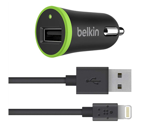 מטען לרכב 2.4A 1 X USB Belkin הכולל כבל Lightning