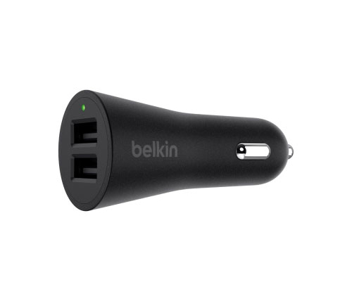 מטען לרכב Belkin הכולל 2 חיבורי USB-A הספק 5V / 2.0A