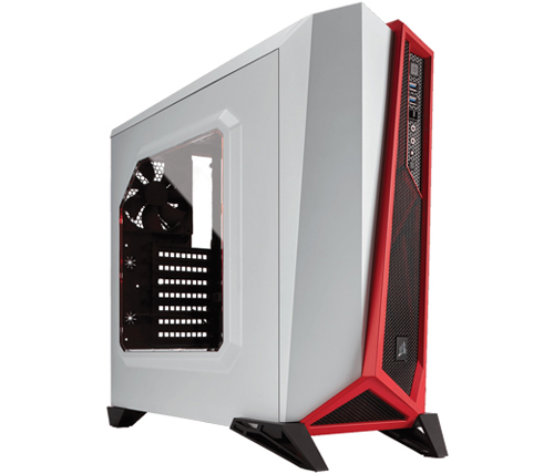 מארז מחשב Corsair Carbide Series SPEC-ALPHA בצבע לבן ואדום