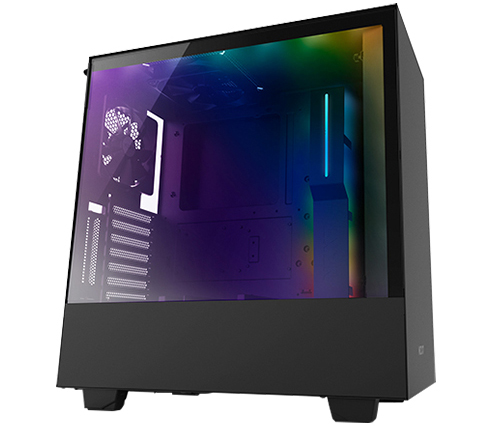 מארז מחשב NZXT H500i בצבע שחור וכחול כולל חלון צד