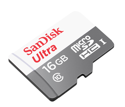 כרטיס זכרון SanDisk Ultra Micro SDHC SDSQUNS-016G-GN - בנפח 16GB