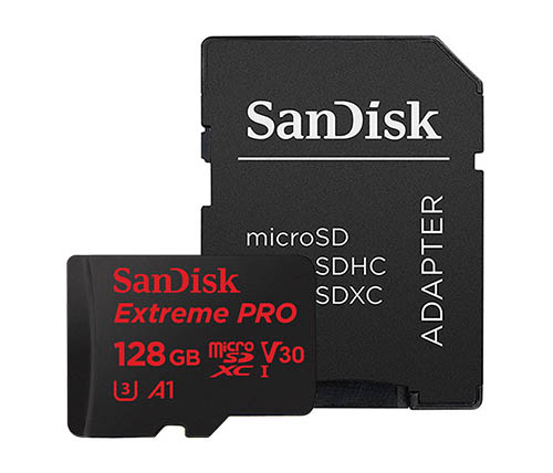 כרטיס זכרון SanDisk Extreme Pro microSDXC SDSQXCG כולל מתאם SD - בנפח 128GB