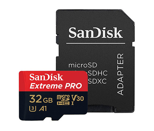 כרטיס זכרון SanDisk Extreme Pro microSDHC SDSQXCG כולל מתאם SD - בנפח 32GB