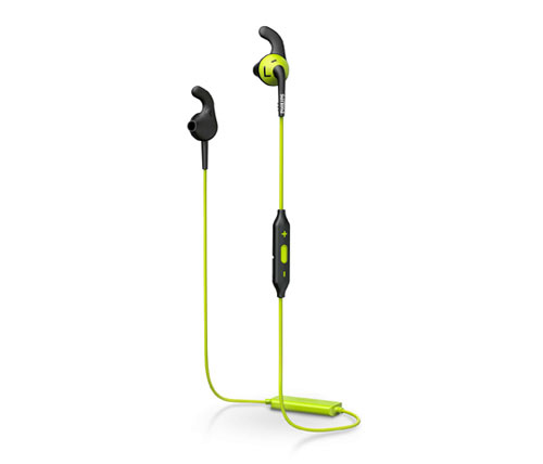 אוזניות ספורט אלחוטיות Philips SHQ6500CL עם מיקרופון Bluetooth בצבע שחור צהוב