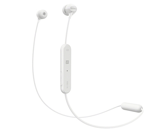 אוזניות אלחוטיות Sony WI-C300 עם מיקרופון Bluetooth בצבע לבן