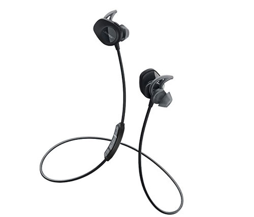 אוזניות ספורט אלחוטיות SoundSport Bose עם מיקרופון Bluetooth בצבע שחור