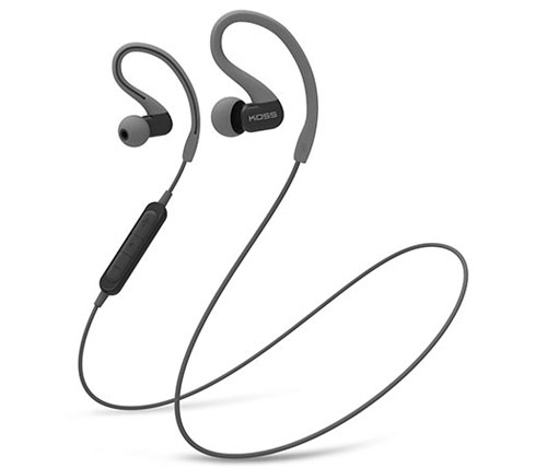 אוזניות ספורט אלחוטיות Koss BT232i עם מיקרופון Bluetooth בצבע אפור שחור