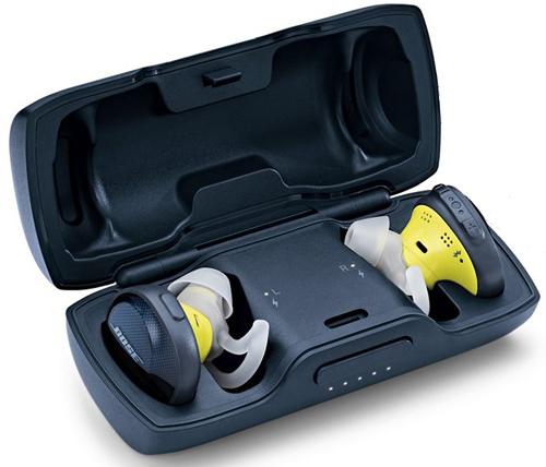 אוזניות ספורט אלחוטיות SoundSport Free Bose עם מיקרופון Bluetooth בצבע כחול מידנייט הכוללות כיסוי טעינה