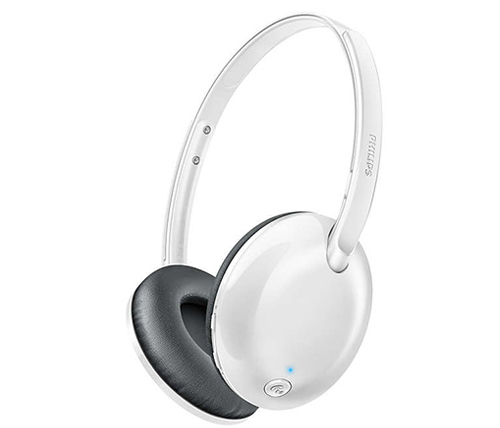 אוזניות אלחוטיות Philips SHB4405 עם מיקרופון Bluetooth בצבע לבן