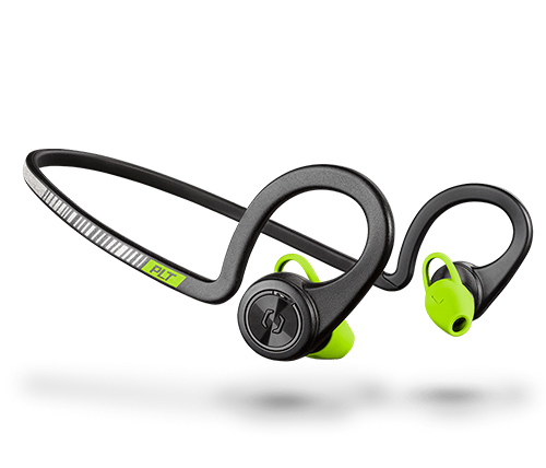 אוזניות ספורט אלחוטיות Plantronics BackBeat FIT עם מיקרופון Bluetooth בצבע שחור ירוק