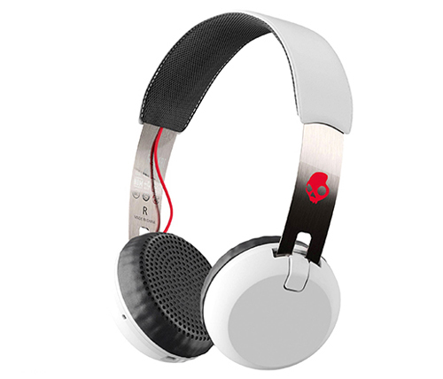 אוזניות אלחוטיות Skullcandy Grind עם מיקרופון Bluetooth בצבע לבן