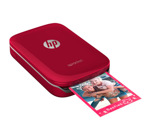 מדפסת תמונות ניידת HP Sprocket Photo Printer בצבע אדום
