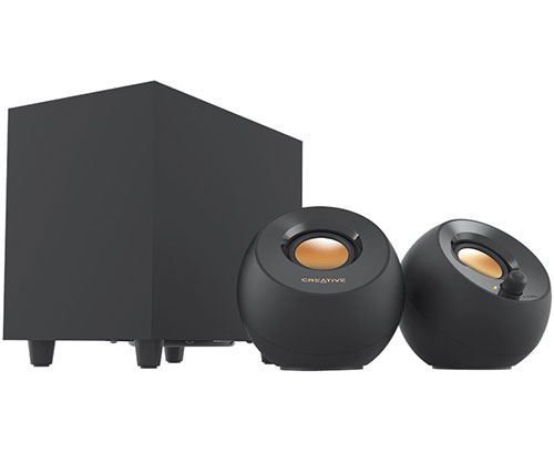 רמקולים Creative Pebble Plus 2.1 USB בצבע שחור