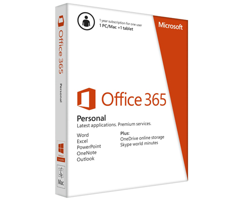 תוכנת Microsoft Office 365 Personal Retail Hebrew מנוי לשנה משתמש אחד ללא דיסק