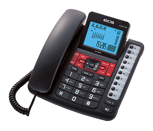 טלפון חוטי הכולל דיבורית Alcom AL-6270 בצבע שחור